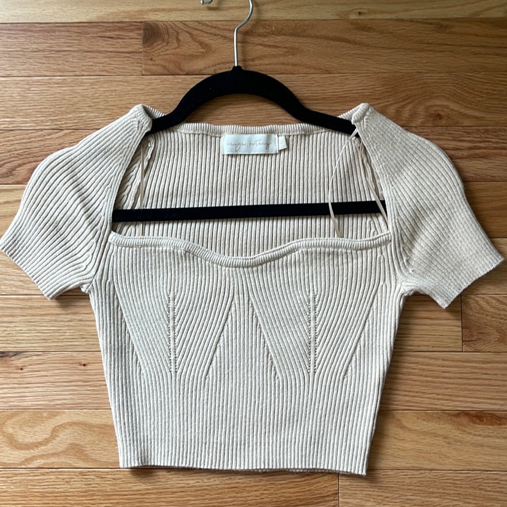 Island gypsy beige knit top
